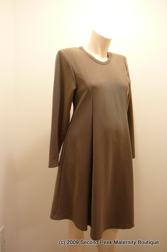 Long Sleeved A-Line Maternity Dress by Du-Date Career (Size: M)