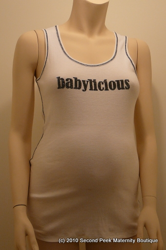 "Babylicious" Maternity Tank Top by Motherhood Maternity (Size: M)