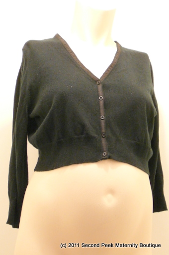 Long Sleeve Cropped Maternity Cardigan by Thyme Maternity (Size: X-L)