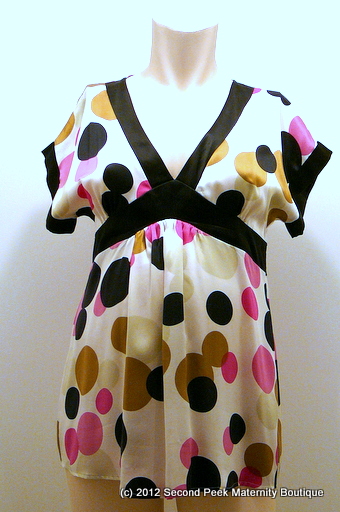 Designer Short Sleeve Maternity Top by Olian (Size: S)
