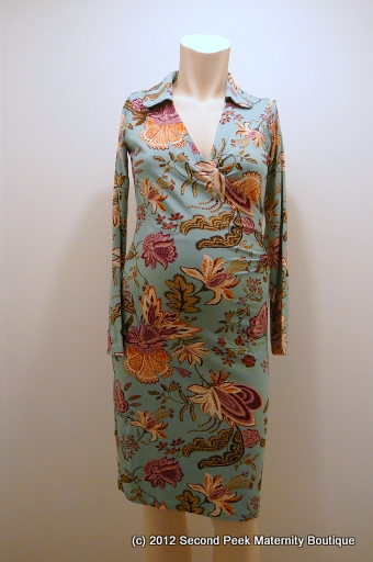 Designer Long Sleeve Maternity Dress by Olian (Size: X-S)