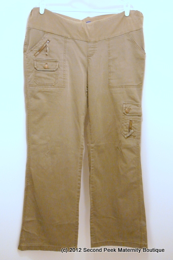 Low Belly Cargo Maternity Pants by Thyme Maternity (Size: L)